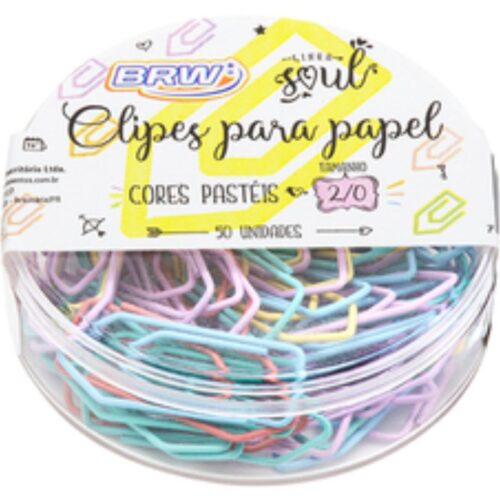 CLIPES PARA PAPEL CORES PASTÉIS SOUL 2/0 BRW