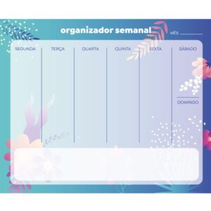 KIT ORGANIZADOR SEMANAL + NOTINHAS ADESIVAS ORVALHO HOLIC GARDEN TRIS 2