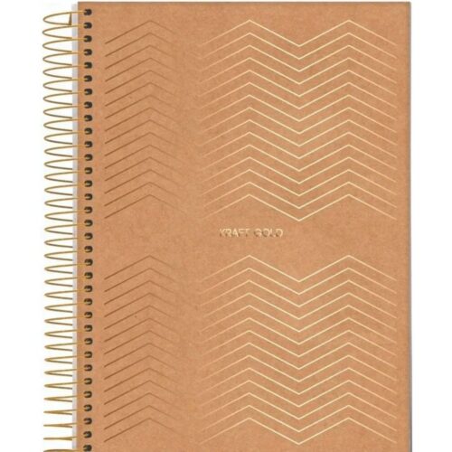 CADERNO COM ESPIRAL KRAFT GOLD JANDAIA 1