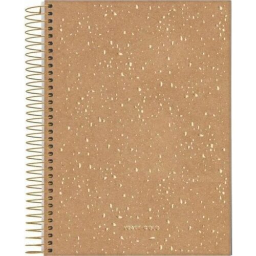 CADERNO COM ESPIRAL KRAFT GOLD JANDAIA 2