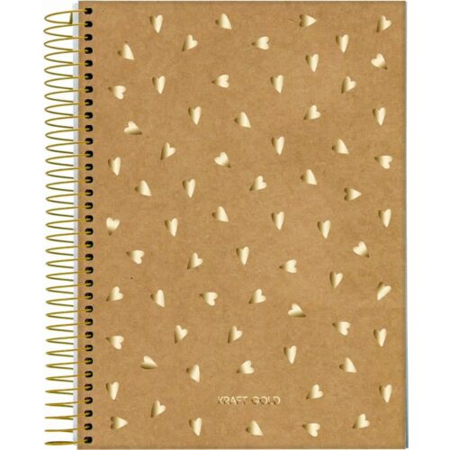 CADERNO COM ESPIRAL KRAFT GOLD JANDAIA 3