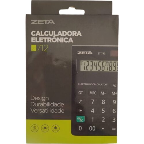 CALCULADORA ELETRÔNICA ZT-712 12 DÍGITOS ZETA B