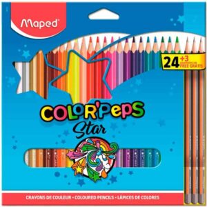 LÁPIS DE COR COLOR PEPS STAR 24+3 CORES MAPED