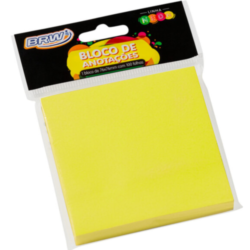 POST IT AMARELO LINHA NEON 76MM X 76MM BRW