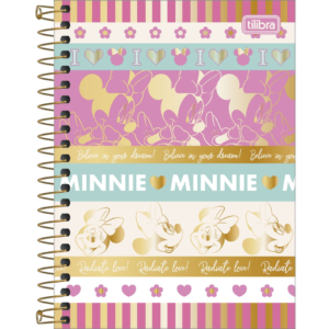 CADERNO PEQUENO COM ESPIRAL MINNIE MOUSE TILIBRA