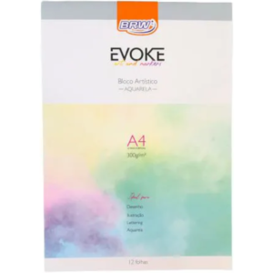 FOLHA ARTÍSTICA AQUARELA A4 300G EVOKE BRW