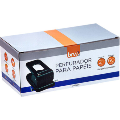 PERFURADOR PARA PAPÉIS 2 FUROS 21CM BRW V