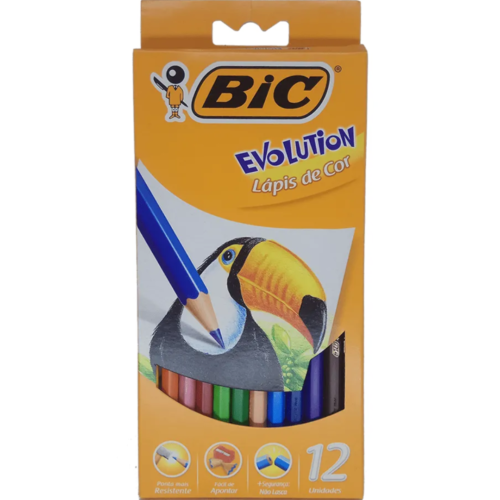 LÁPIS DE COR EVOLUTION 12 CORES BIC