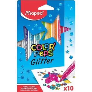 CANETINHA COLOR PEPS GLITTER 10 CORES MAPED